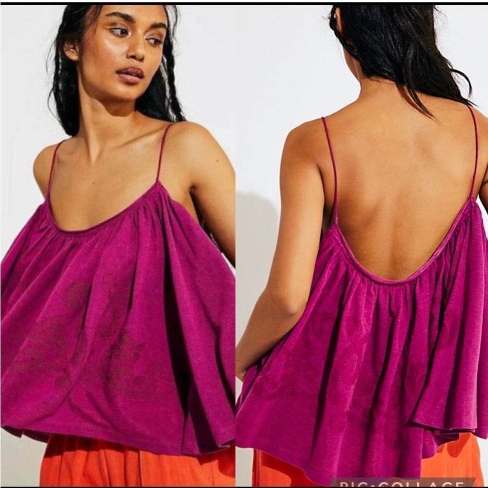 Free People On The Clouds Flow Tank Top Magenta Purple